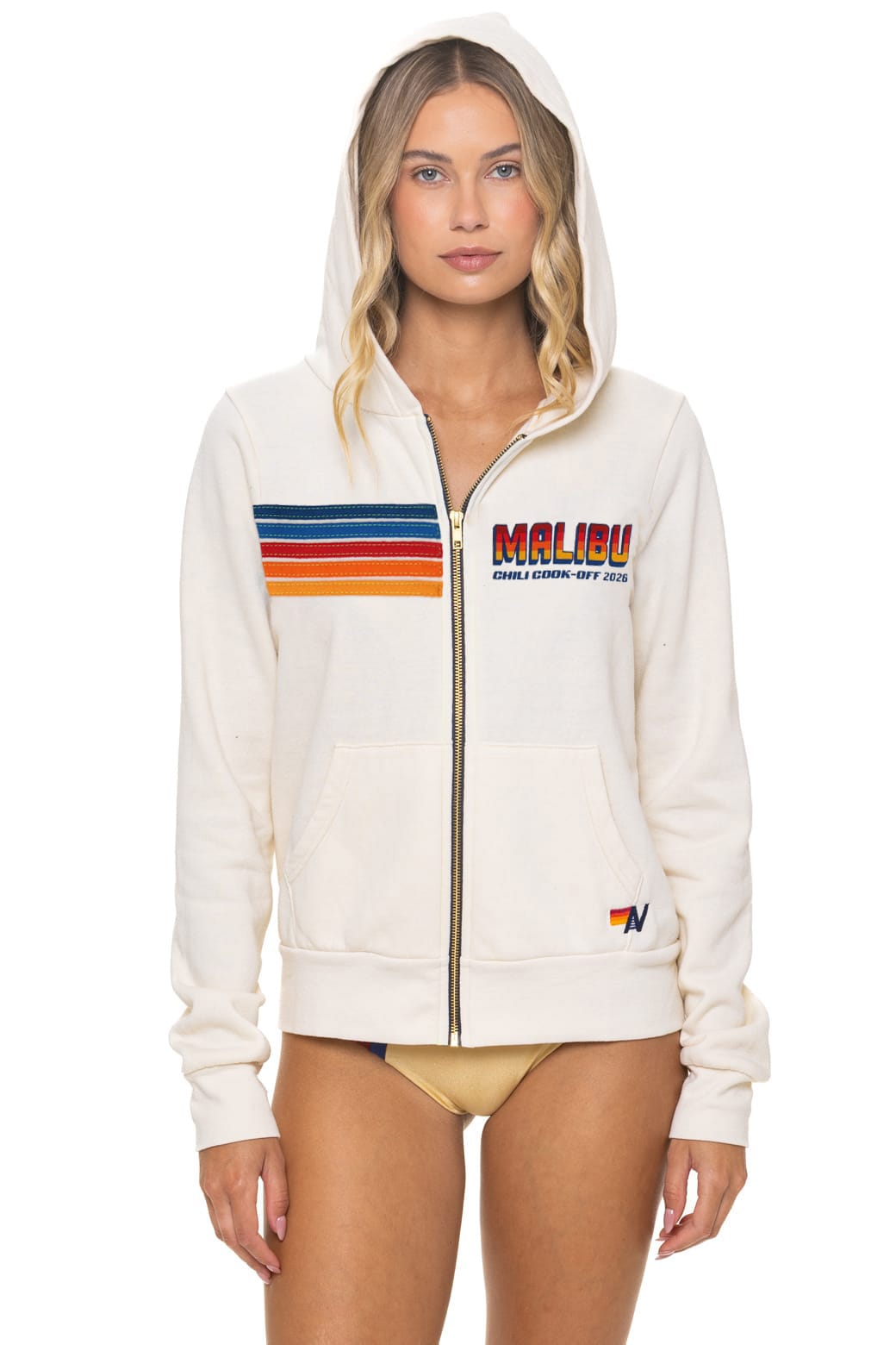 Classic MALIBU CHILI COOK-OFF 2026 ZIP HOODIE - VINTAGE WHITE