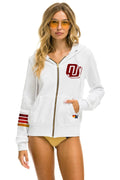 Classic UNIVERSITY OF OKLAHOMA SOONERS ZIP HOODIE - WHITE