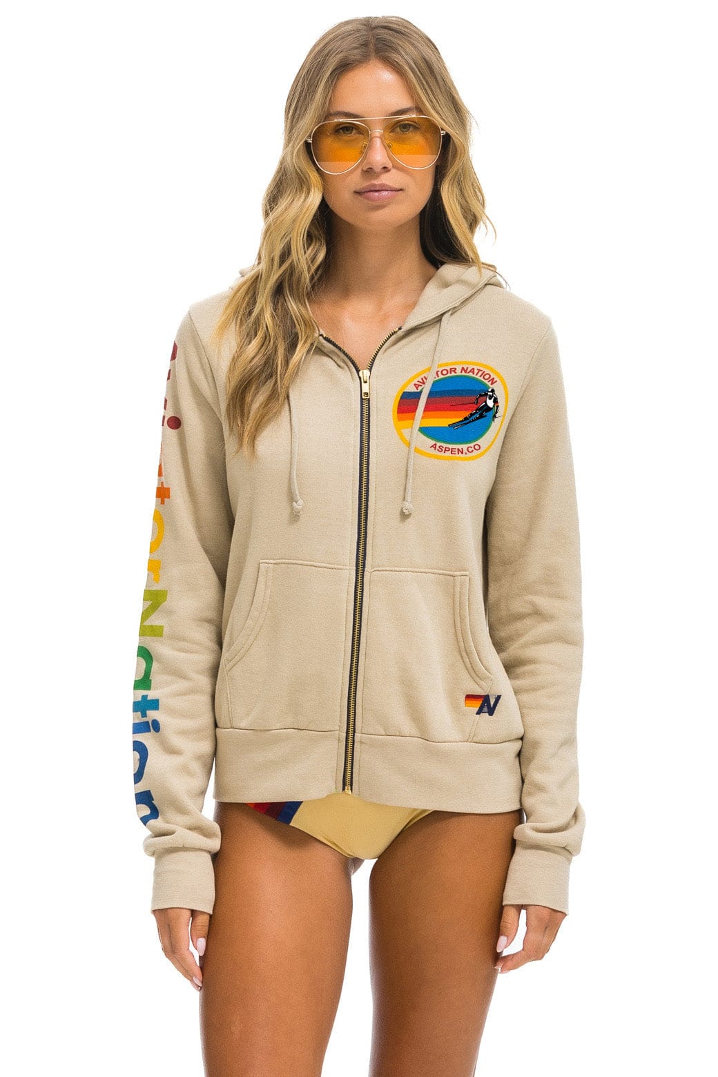 Classic AVIATOR NATION ASPEN HOODIE - SAND