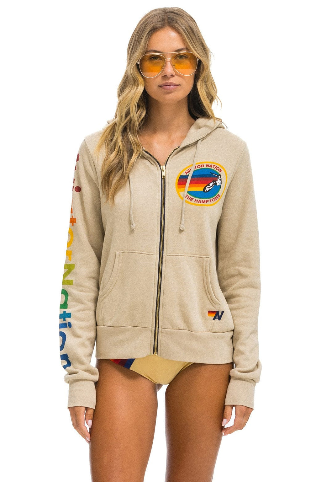 Classic AVIATOR NATION HAMPTONS HOODIE - SAND