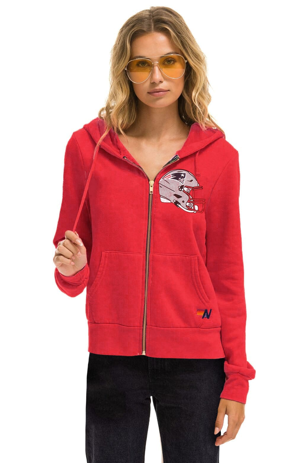 Classic NEW ENGLAND PATRIOTS HELMET ZIP HOODIE - FLASH RED
