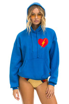 Classic BOLT HEART PULLOVER RELAXED HOODIE - ADVENTURE BLUE