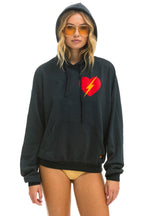 Classic BOLT HEART PULLOVER RELAXED HOODIE - CHARCOAL
