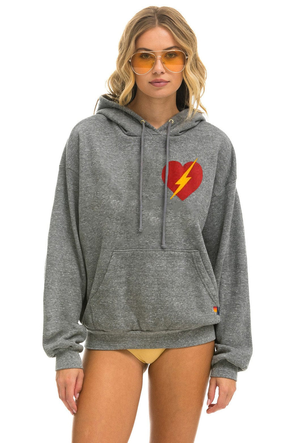 Classic BOLT HEART PULLOVER RELAXED HOODIE - HEATHER