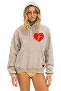 Classic BOLT HEART PULLOVER RELAXED HOODIE - SAND