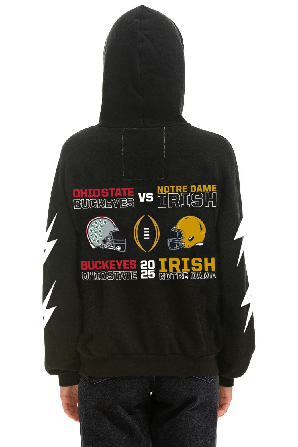 Classic CFP NATIONAL CHAMPIONSHIP TEAMS 2025 RELAXED PULLOVER HOODIE - BLACK