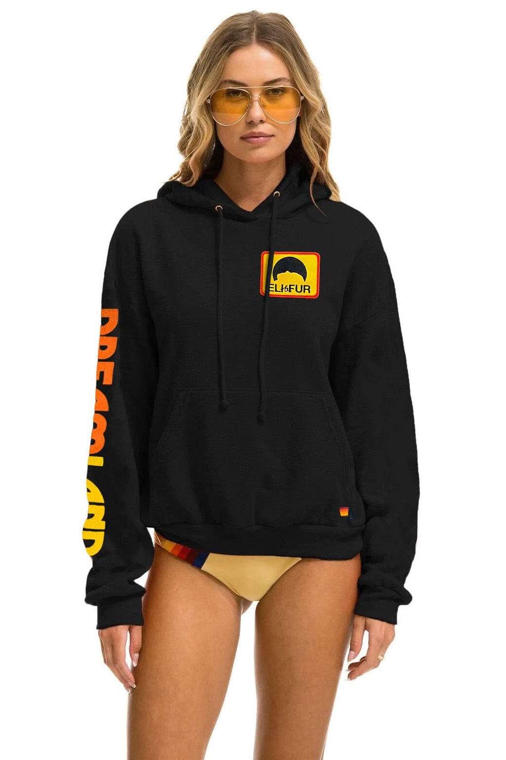 Classic ELI & FUR DREAMLAND RELAXED PULLOVER HOODIE - BLACK
