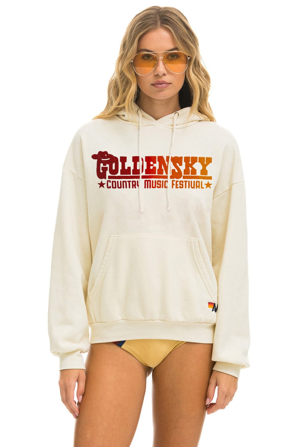 Classic GOLDENSKY FESTIVAL 2024 PULLOVER HOODIE RELAXED - VINTAGE WHITE
