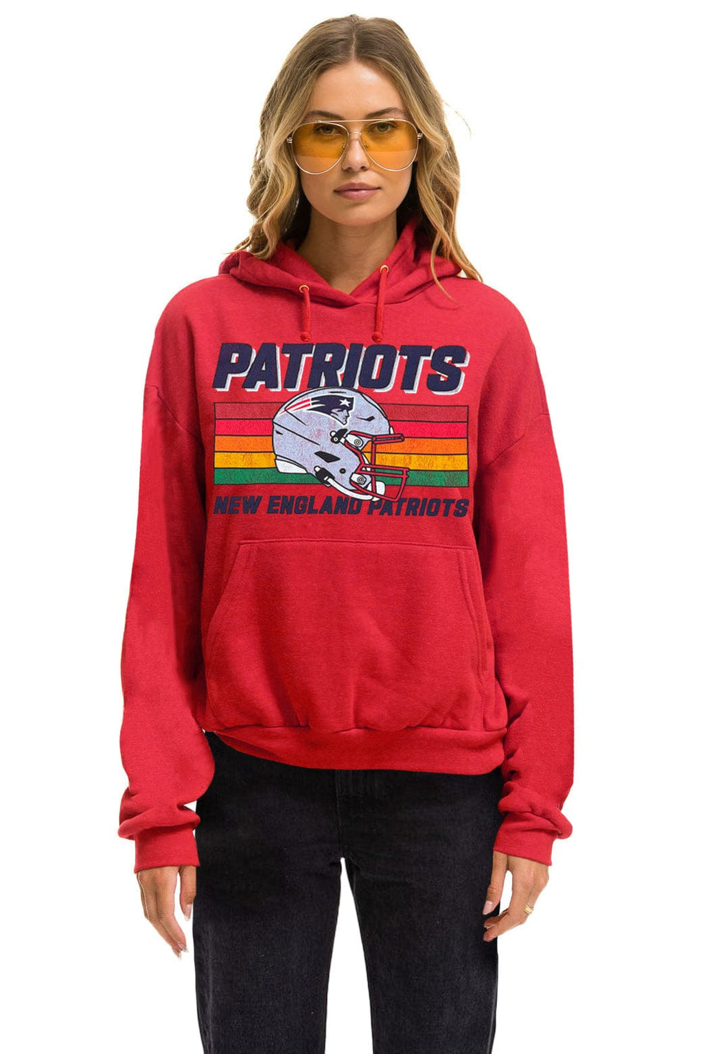 Classic NEW ENGLAND PATRIOTS HELMET RELAXED PULLOVER HOODIE - FLASH RED