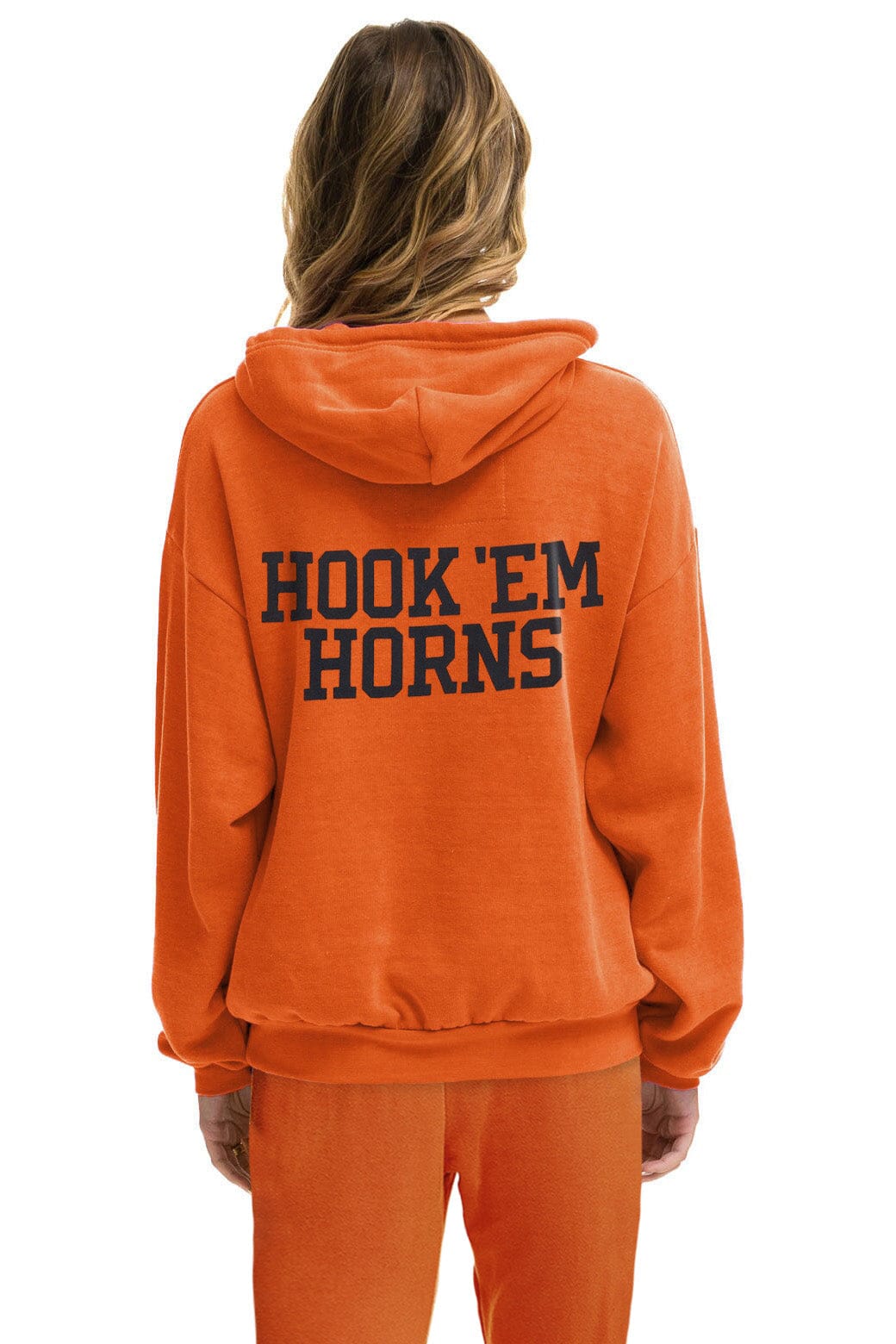 Classic UNIVERSITY OF TEXAS CIRCLE PRINT PULLOVER HOODIE RELAXED - BURNT ORANGE