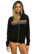 Classic 5 STRIPE HOODIE - BLACK