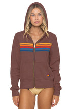 Classic 5 STRIPE HOODIE - MOCHA