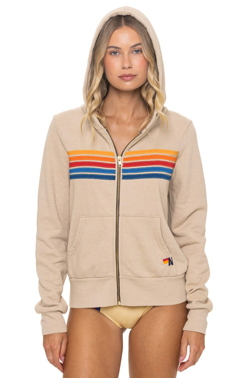 Classic 5 STRIPE HOODIE - SAND