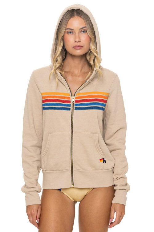 Classic 5 STRIPE HOODIE - SAND