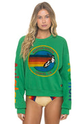Classic AVIATOR NATION RELAXED VENICE CREW SWEATSHIRT - KELLY GREEN