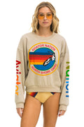 Classic AVIATOR NATION NORTH SHORE RELAXED CREW SWEATSHIRT - SAND
