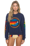 Classic AVIATOR NATION RELAXED VENICE CREW SWEATSHIRT - NAVY