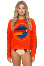 Classic AVIATOR NATION RELAXED VENICE CREW SWEATSHIRT - ORANGE