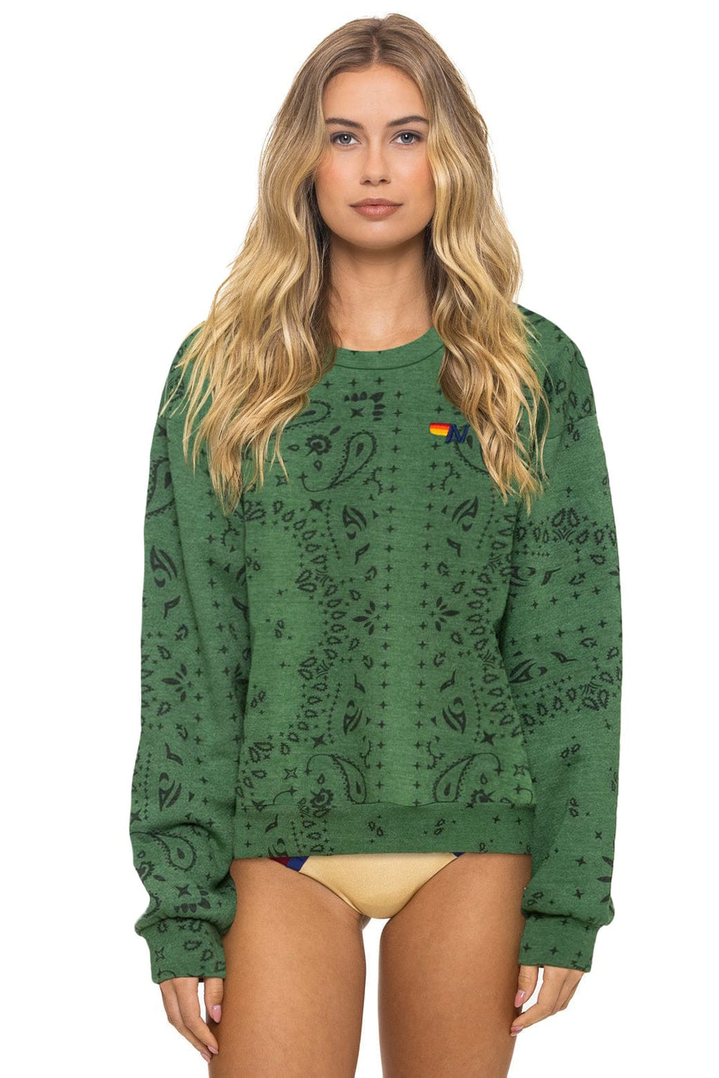 Classic BANDANA RELAXED CREW SWEATSHIRT - PALM