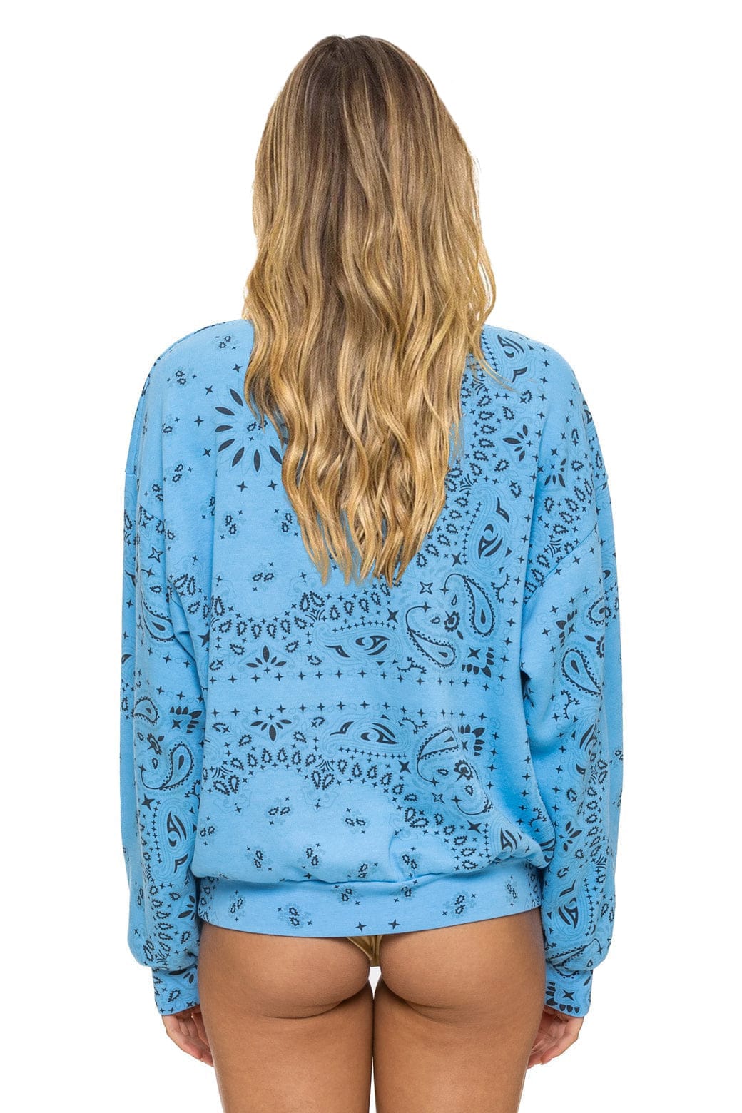 Classic BANDANA RELAXED CREW SWEATSHIRT - SKY