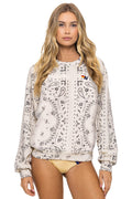 Classic BANDANA RELAXED CREW SWEATSHIRT - VINTAGE WHITE