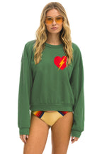 Classic BOLT HEART RELAXED CREW SWEATSHIRT - PALM