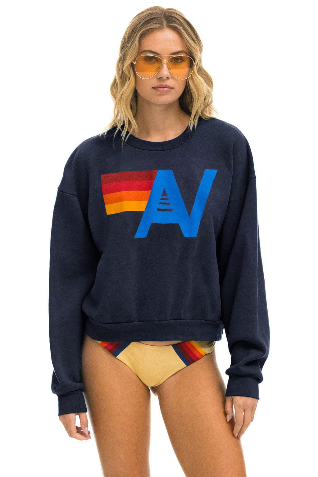 Classic LOGO RELAXED CREW SWEATSHIRT - NAVY