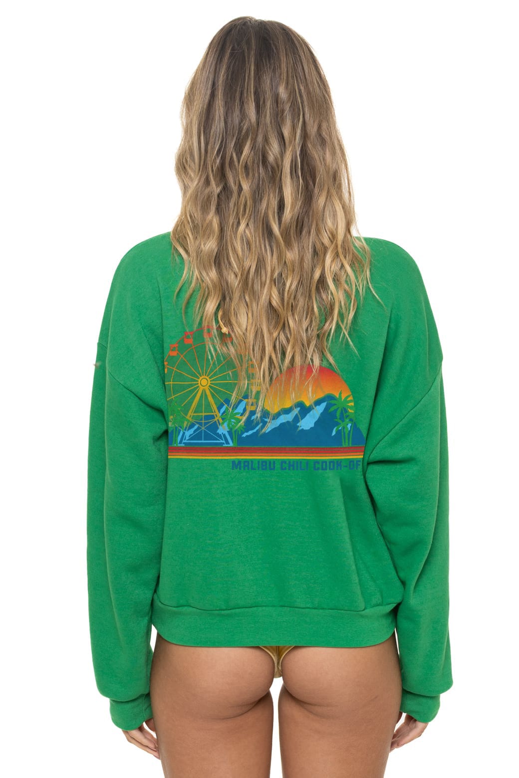 Classic MALIBU CHILI COOK-OFF 2026 RELAXED CREW SWEATSHIRT - KELLY GREEN