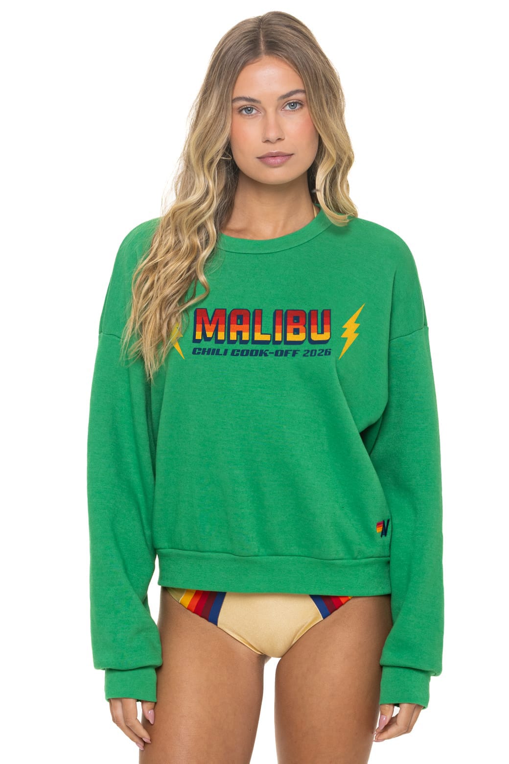 Classic MALIBU CHILI COOK-OFF 2026 RELAXED CREW SWEATSHIRT - KELLY GREEN