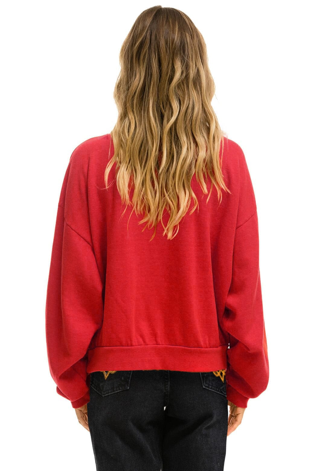 Classic NEW ENGLAND PATRIOTS HELMET RELAXED CREW SWEATSHIRT - FLASH RED
