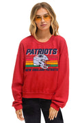 Classic NEW ENGLAND PATRIOTS HELMET RELAXED CREW SWEATSHIRT - FLASH RED