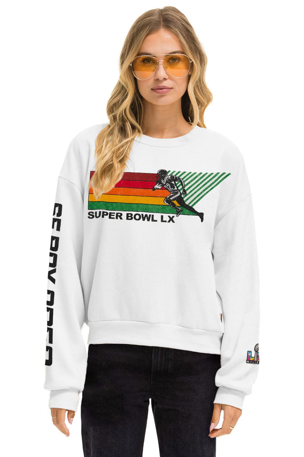 Classic SUPER BOWL 2026 RELAXED CREW SWEATSHIRT - WHITE
