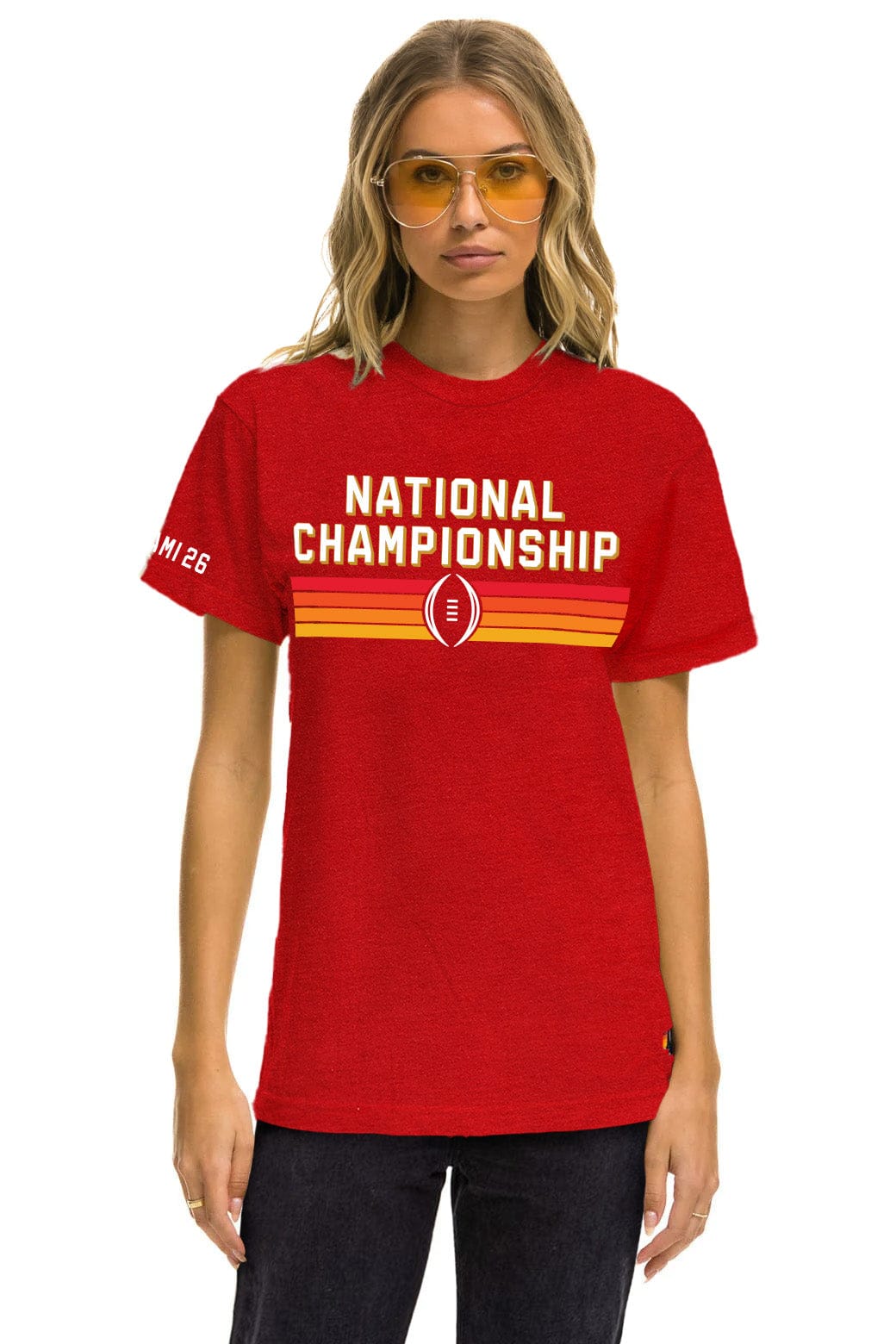 Classic INDIANA UNIVERSITY CFP 2026 CREW TEE SHIRT - CRIMSON