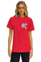 Classic NEW ENGLAND PATRIOTS HELMET CREW TEE SHIRT - FLASH RED