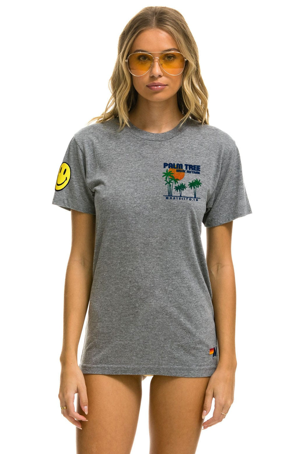 Classic PALM TREE FESTIVAL MONTECITO 2025 CREW TEE SHIRT - HEATHER GREY