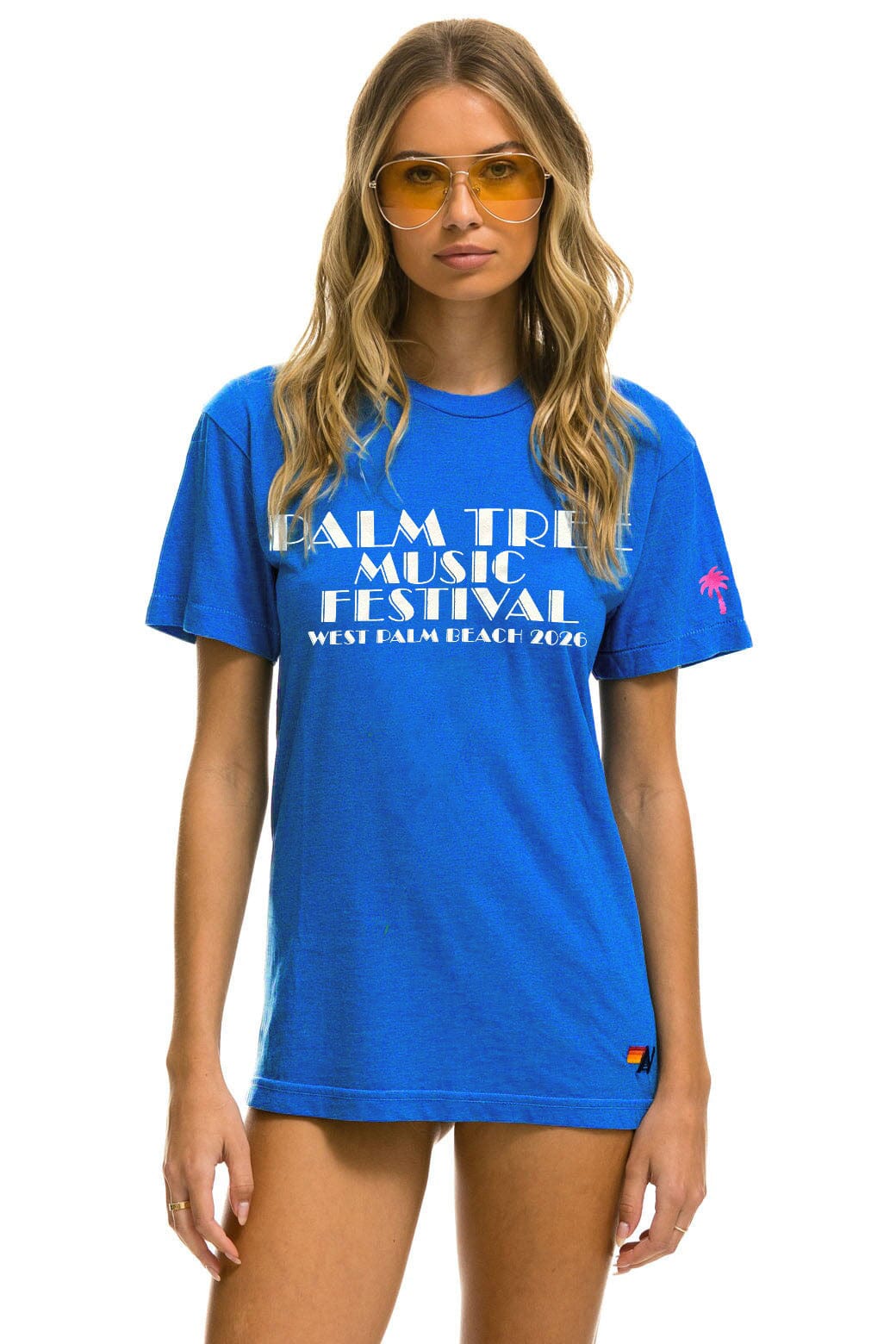 Classic PALM TREE FEST WEST PALM 2026 CREW TEE SHIRT - COBALT