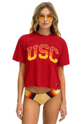 Classic UNIVERSITY OF SOUTHERN CALIFORNIA BOYFRIEND TEE - CARDINAL