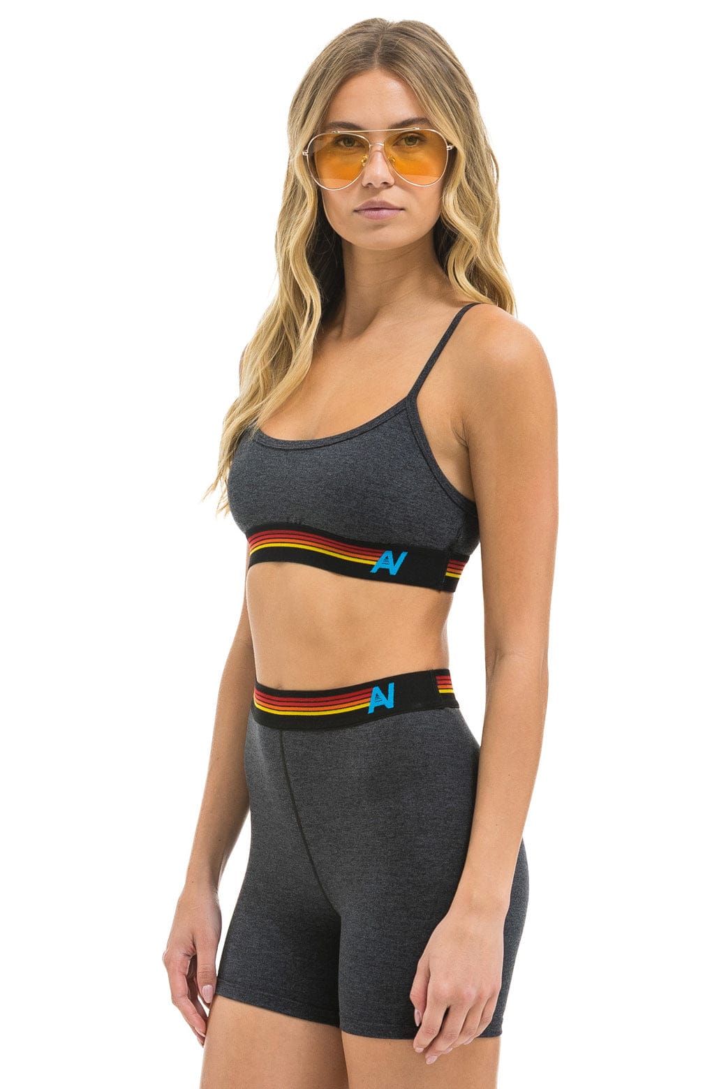 Classic LOGO 4 INCH HI-RISE BIKER SHORT - CHARCOAL