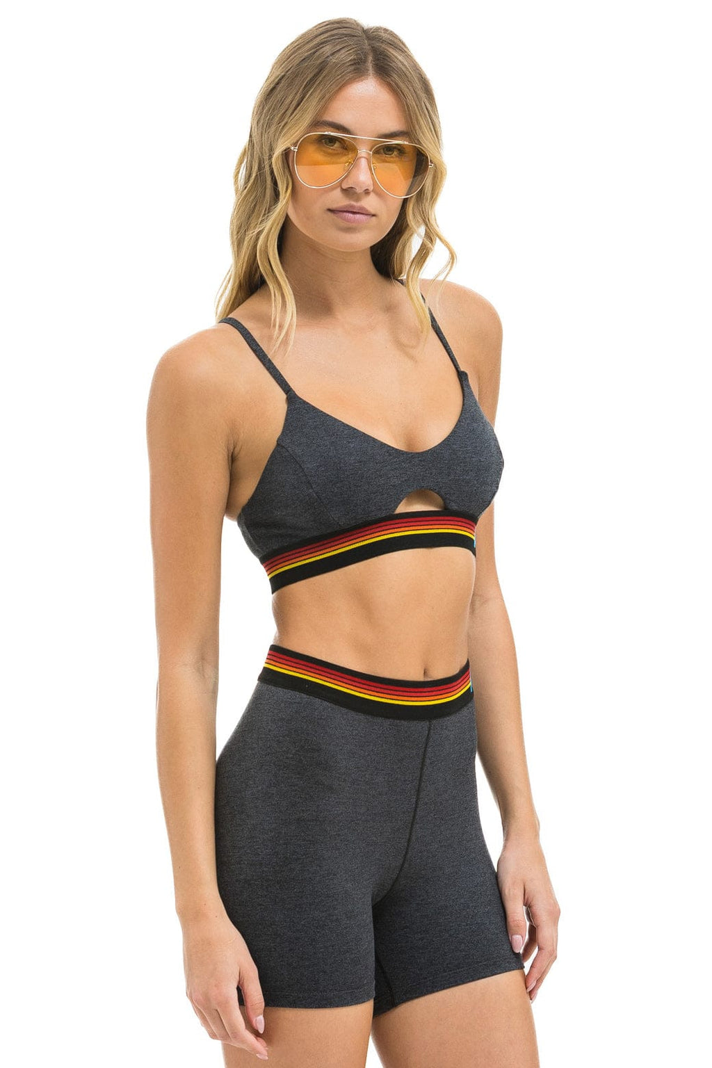 Classic LOGO ELASTIC KEYHOLE BRA - CHARCOAL