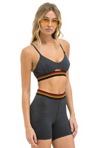 Classic LOGO ELASTIC KEYHOLE BRA - CHARCOAL