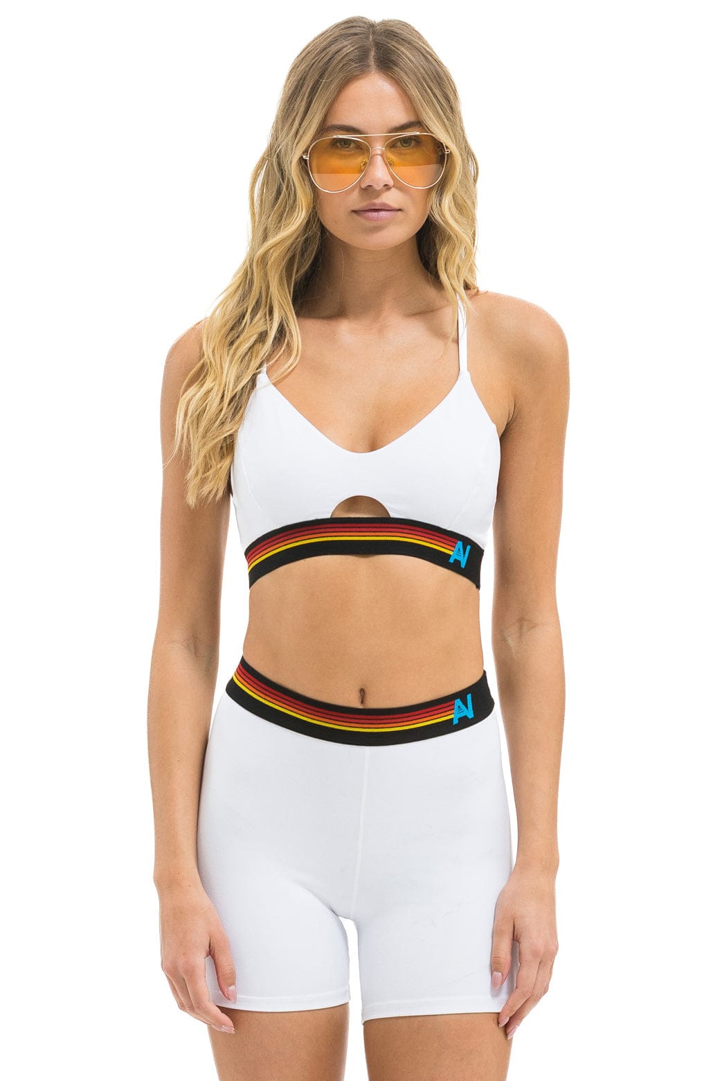 Classic LOGO ELASTIC KEYHOLE BRA - WHITE