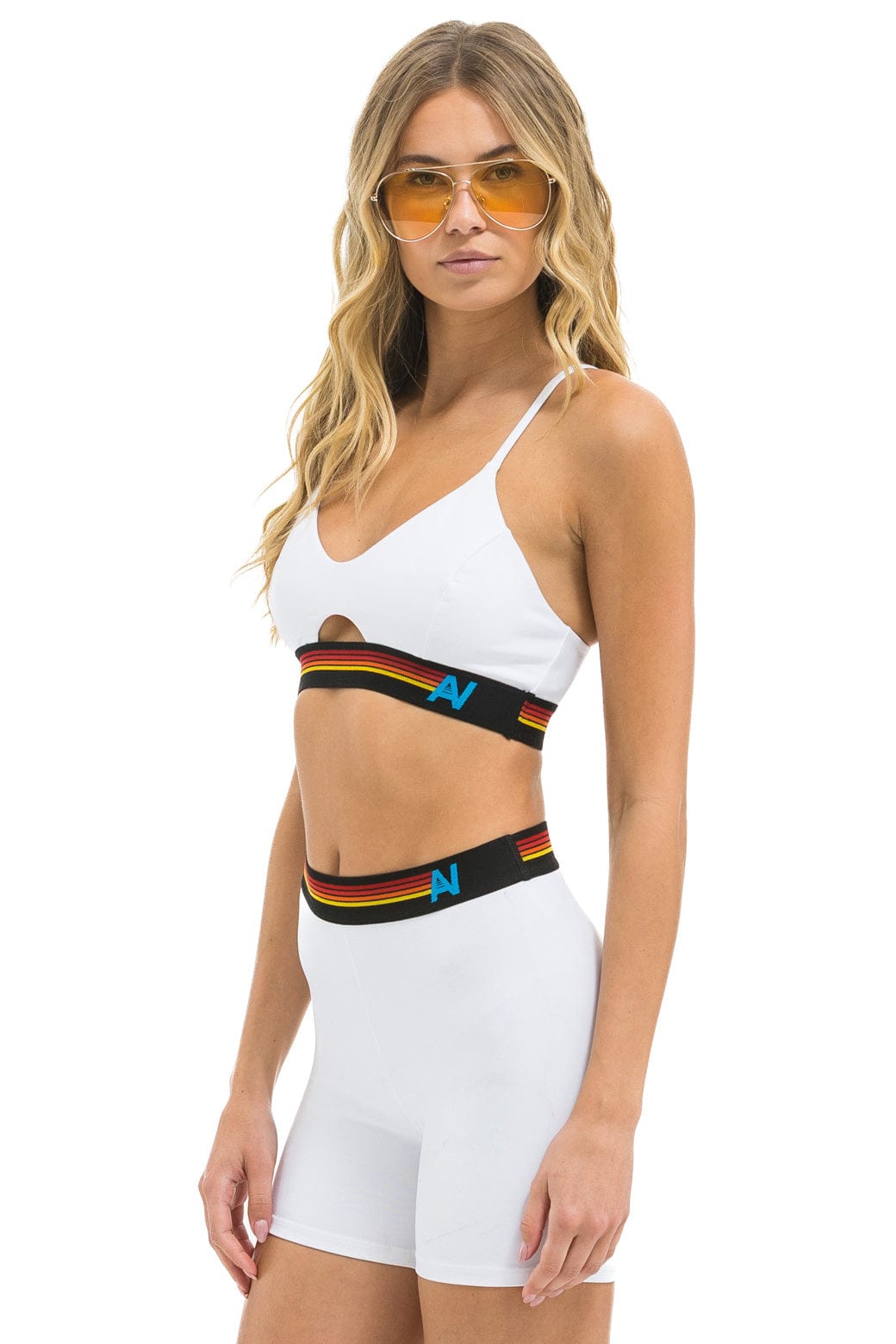 Classic LOGO ELASTIC KEYHOLE BRA - WHITE