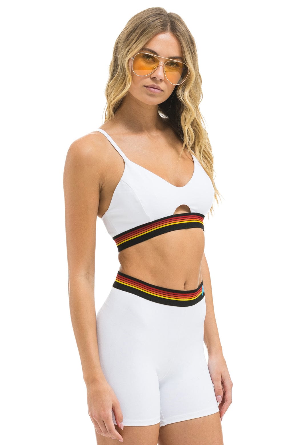 Classic LOGO ELASTIC KEYHOLE BRA - WHITE