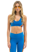 Classic WOMENS 5 STRIPE V-CUT SPORTS BRA - CARRIBEAN