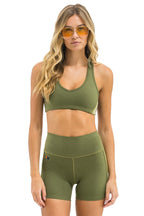 Classic WOMENS 5 STRIPE SPORTS BRA - ARMY