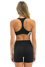Classic WOMENS 5 STRIPE SPORTS BRA - BLACK SMOKE