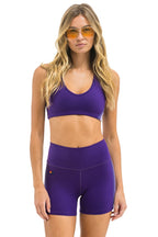 Classic WOMENS 5 STRIPE SPORTS BRA - GRAPE