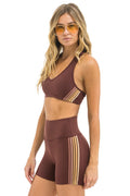 Classic WOMENS 5 STRIPE SPORTS BRA - MOCHA