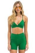 Classic WIDE RIB 4IN HI-RISE BIKER SHORT - KELLY GREEN