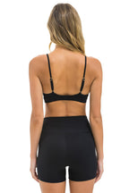 Classic WIDE RIB TRIANGLE ADJUSTABLE SPORTS BRA - BLACK